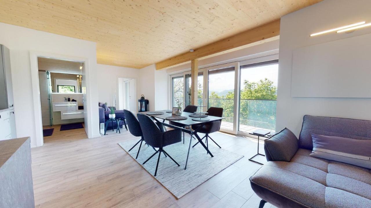 Modernes Ferienhaus Mit Panoramablick Rosegg Bagian luar foto